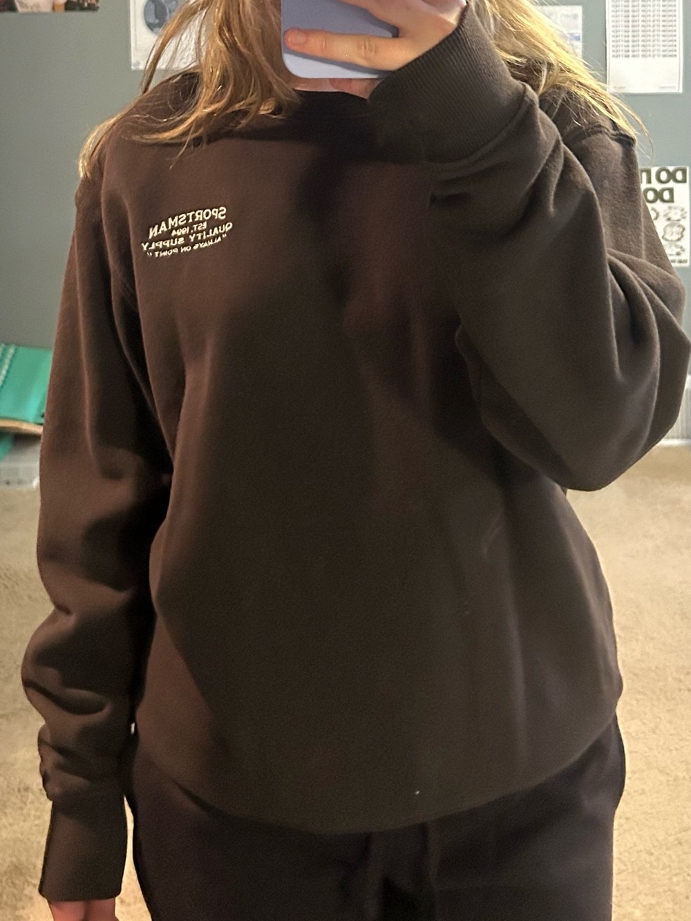 old navy men’s brown graphic crewneck